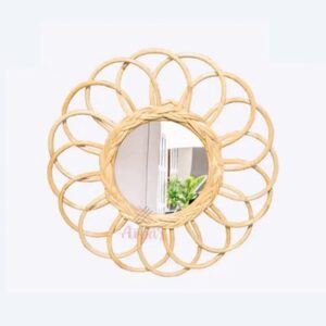 Round Shape Rattan Mirror
